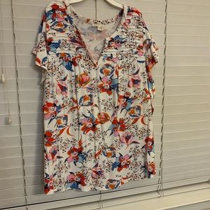 White floral top from Anthropology. XL